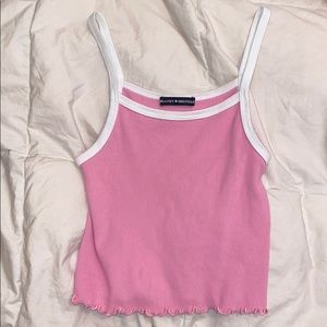 Brandy Melville pink with white trim top